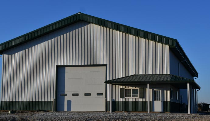Industrial metal siding building